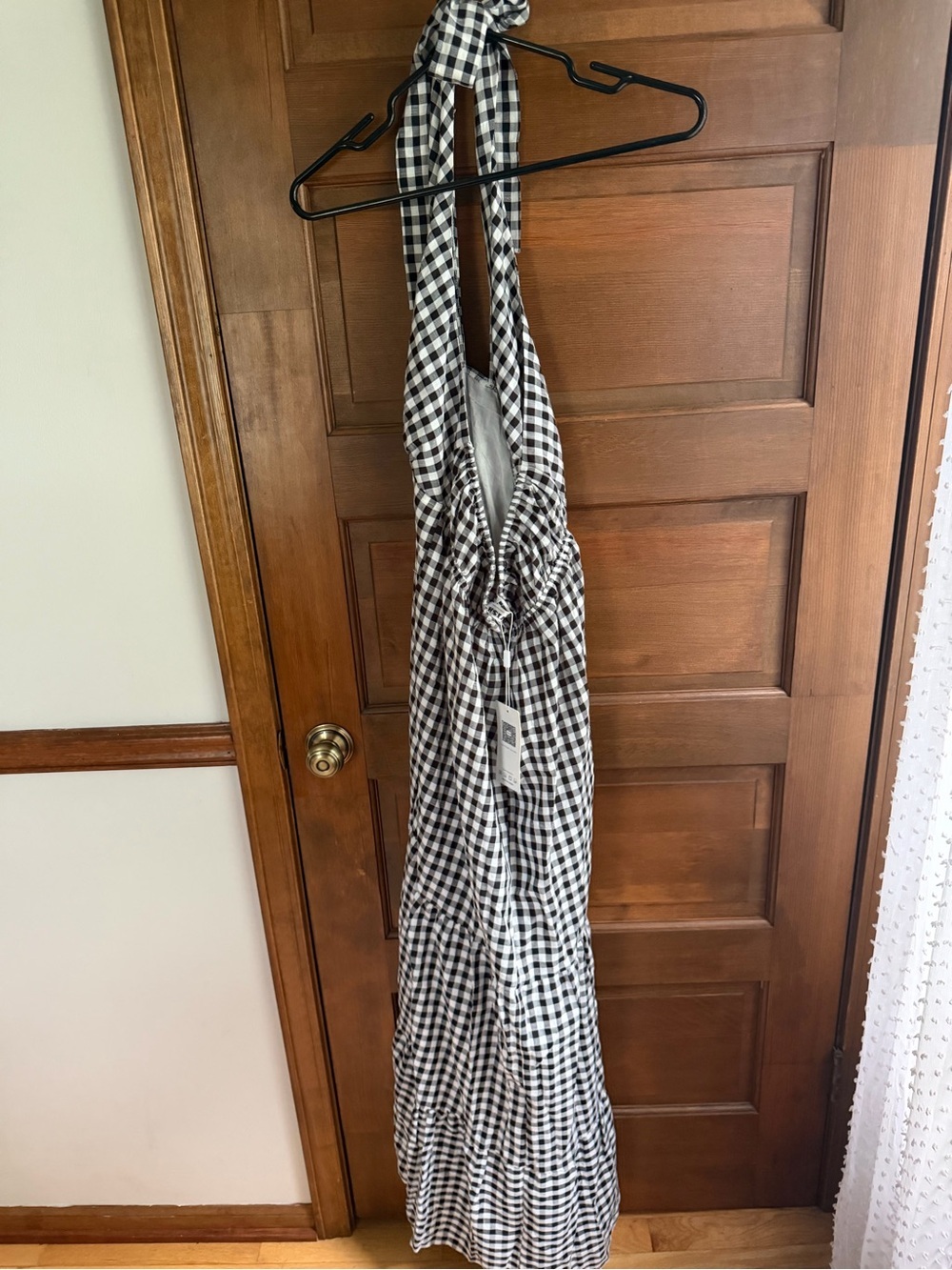 ECOWISH GINGHAM HALTER MAXI DRESS - Picture 4 of 5